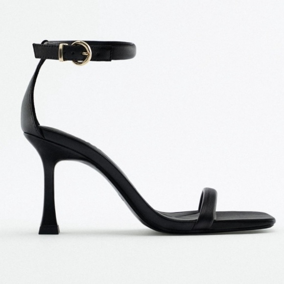 Zara Leather High Heel Sandals - Picture 5 of 11